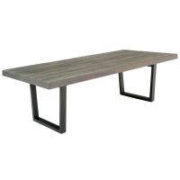 Soft Modern Dining Table shown in Antique Distressed Gray Mahogany