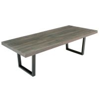Soft Modern Dining Table shown in Antique Distressed Gray Mahogany