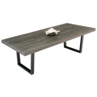 Soft Modern Dining Table shown in Antique Distressed Gray Mahogany