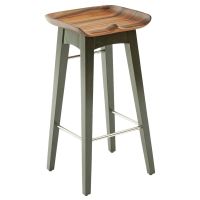 Solid Wood Scooped Seat Bar Stool
