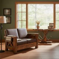 Antler Sofa Table: Some lifestyle images are created with AI for visualization purposes. Crafted from natural solid wood, each piece is unique and will vary.