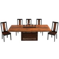 Stacked Base Barn Wood Dining Table