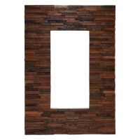 Stacked Block Wood Mirror