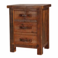 Stony Brooke Rustic Reclaimed 3 Drawer Nightstand