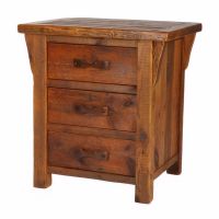 Stony Brooke Rustic Reclaimed 3 Drawer Nightstand