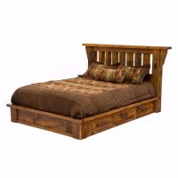 Stony Brooke Rustic Royal Timber 6 Drawer Platform Bed