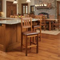 Reclaimed Wood Bar Stool: Some lifestyle images are created with AI for visualization purposes. Crafted from natural solid wood, each piece is unique and will vary.