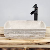 Stony Ridge Stone Sink - Ivory - Optional Waterfall Faucet