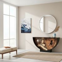 Handcrafted Suar Wood Console Table: Some lifestyle images are created with AI for visualization purposes. Crafted from natural solid wood, each piece is unique and will vary.
