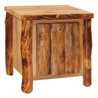 Aspen Highlands Rustic Enclosed Log End Table
