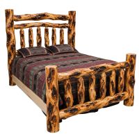 Beartooth Aspen Timberland Accent Traditional Log Bed - Queen - Gnarly Log