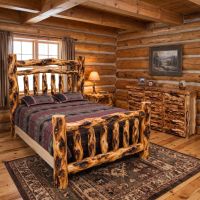 Rustic Aspen Bed: Some lifestyle images are created with AI for visualization purposes. Crafted from natural solid wood, each piece is unique and will vary.