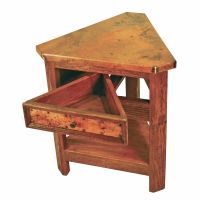 Taos Hammered Copper 1 Drawer Corner Nightstand