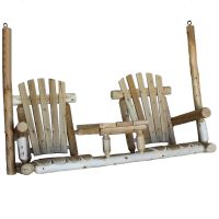 Contoured Comfort Tete-A-Tete Log Porch Swing
