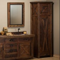 Reclaimed Barn Wood Barn Door Linen Closet - Tongue & Groove Barn Wood Plank Door Style