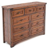 Timber Haven 9 Drawer Rough Sawn Dresser--Antique Barnwood finish