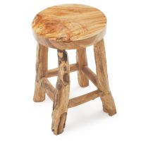 Through Thick & Thin Rustic Teak Stool - 24"
