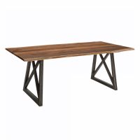 Timber Forged X Base Contemporary Dining Table