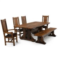 Timber Haven Rustic Barnwood Dining Table - Antique Barnwood Finish