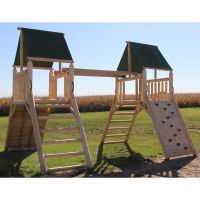 Cedar Peak Double Tower Hanging Out Log Play Set