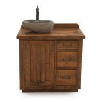CUSTOM - Timberland Rustic Barnwood Vanity- 36" Sink Center w/ Custom Drawers (Standard 36" & 42" Sink Center vanities come w/ no working drawers)