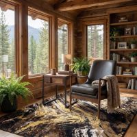 Rustic Side Table: Some lifestyle images are created with AI for visualization purposes. Crafted from natural solid wood, each piece is unique and will vary.