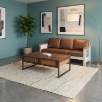 Walnut Coffee Table: Some lifestyle images are created with AI for visualization purposes. Crafted from natural solid wood, each piece is unique and will vary.