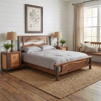 Walnut Nightstand: Some lifestyle images are created with AI for visualization purposes. Crafted from natural solid wood, each piece is unique and will vary.