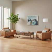 Rustic Coffee Table: Some lifestyle images are created with AI for visualization purposes. Crafted from natural solid wood, each piece is unique and will vary.
