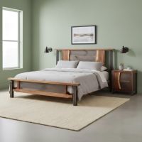 Nightstand: Some lifestyle images are created with AI for visualization purposes. Crafted from natural solid wood, each piece is unique and will vary.