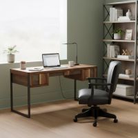 Desk: Some lifestyle images are created with AI for visualization purposes. Crafted from natural solid wood, each piece is unique and will vary.