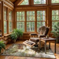 Rustic End Table: Some lifestyle images are created with AI for visualization purposes. Crafted from natural solid wood, each piece is unique and will vary.