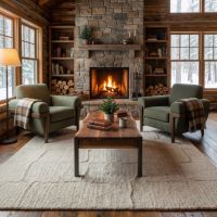 Coffee Table: Some lifestyle images are created with AI for visualization purposes. Crafted from natural solid wood, each piece is unique and will vary.