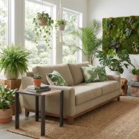 Live Edge End Table: Some lifestyle images are created with AI for visualization purposes. Crafted from natural solid wood, each piece is unique and will vary.