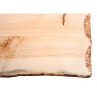 Carved Aspen Wildlife TV Stand Top Detail--Clear Finish