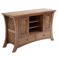 Traverse Bay 2 Drawer TV Stand - Wildwood Bark Panels