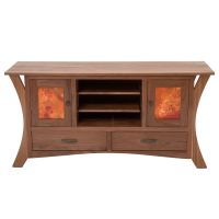 Traverse Bay 2 Drawer TV Stand - Copper Panels