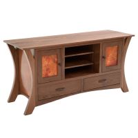 Traverse Bay 2 Drawer TV Stand - Copper Panels