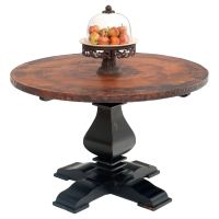 Treaveau Hammered Copper Pedestal Dining Table
