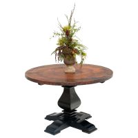 Treaveau Hammered Copper Pedestal Dining Table