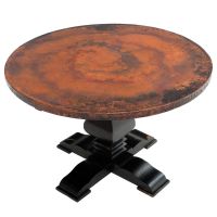 Treaveau Hammered Copper Pedestal Dining Table
