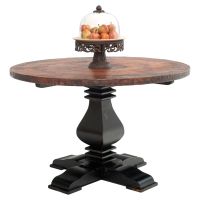 Treaveau Hammered Copper Pedestal Dining Table