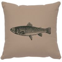 Trout Decor Pillow - Alabaster Cotton