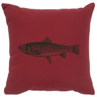 Trout Decor Pillow - Brick Cotton