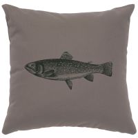 Trout Decor Pillow - Chrome Cotton