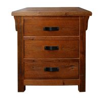Rocky Creek 3 Drawer Reclaimed Barn Wood Nightstand