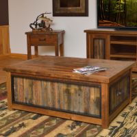 Eagle River Timber Frame Coffee Table with Drawers
