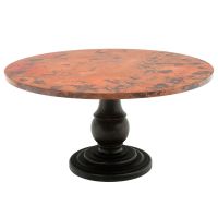 Tuscan Hammered Copper Round Dining Table