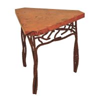 Twig Hammered Copper End Table - Triangle