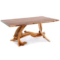 Twisted Trails Artisan Natural Wood Dining Table